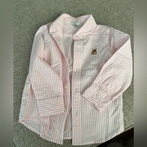 Janie and Jack Pink Striped Kids Button Up